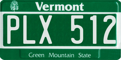 VT license plate PLX512