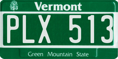 VT license plate PLX513