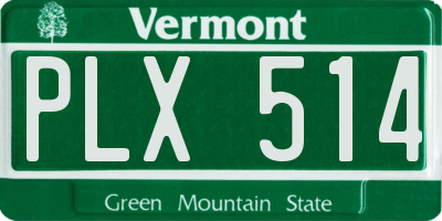 VT license plate PLX514