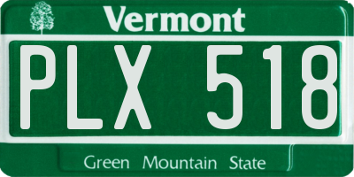 VT license plate PLX518