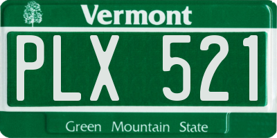 VT license plate PLX521