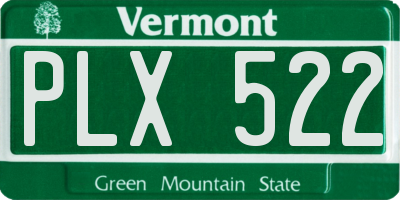 VT license plate PLX522
