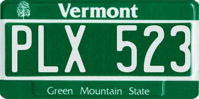 VT license plate PLX523