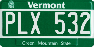 VT license plate PLX532