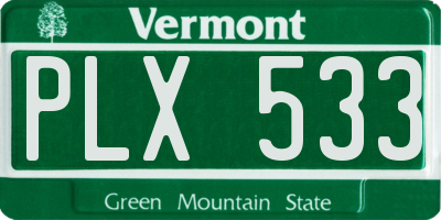 VT license plate PLX533