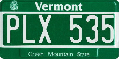 VT license plate PLX535