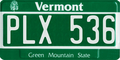 VT license plate PLX536