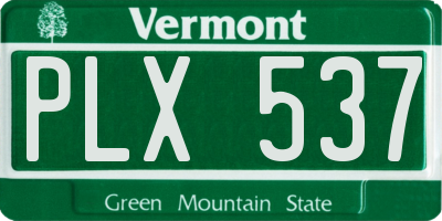 VT license plate PLX537