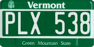 VT license plate PLX538