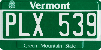 VT license plate PLX539