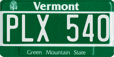 VT license plate PLX540