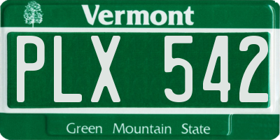 VT license plate PLX542