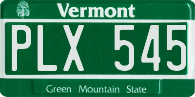 VT license plate PLX545