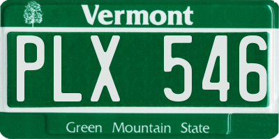 VT license plate PLX546