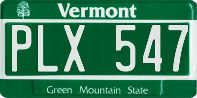 VT license plate PLX547