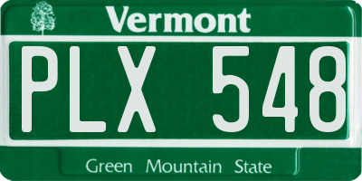 VT license plate PLX548
