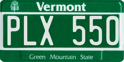 VT license plate PLX550