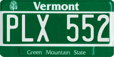 VT license plate PLX552