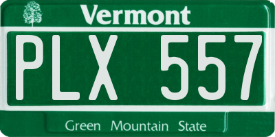 VT license plate PLX557