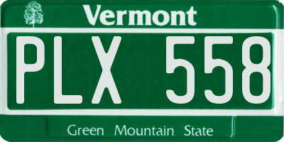 VT license plate PLX558
