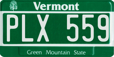 VT license plate PLX559