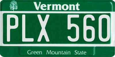 VT license plate PLX560