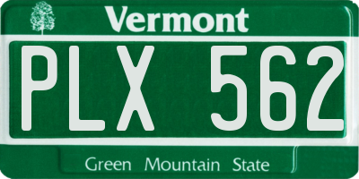 VT license plate PLX562