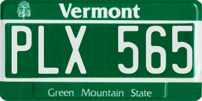 VT license plate PLX565