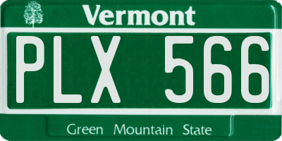 VT license plate PLX566