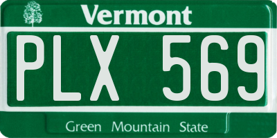 VT license plate PLX569