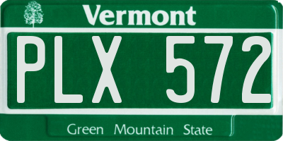 VT license plate PLX572