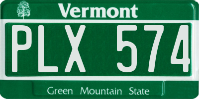 VT license plate PLX574