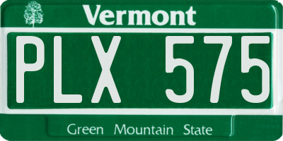 VT license plate PLX575