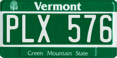 VT license plate PLX576