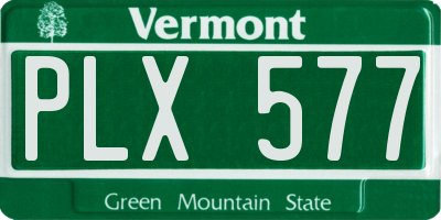 VT license plate PLX577