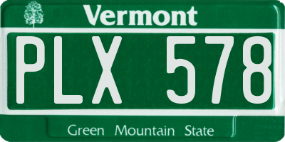 VT license plate PLX578