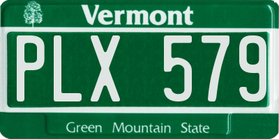 VT license plate PLX579