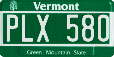 VT license plate PLX580