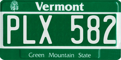 VT license plate PLX582