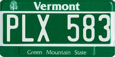 VT license plate PLX583