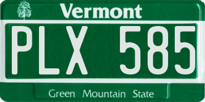 VT license plate PLX585