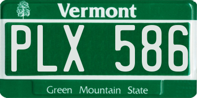 VT license plate PLX586