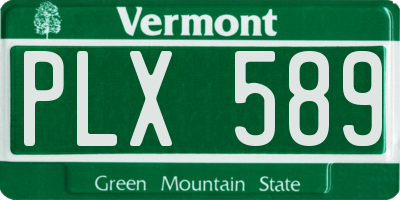 VT license plate PLX589