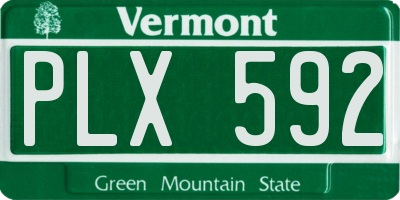 VT license plate PLX592