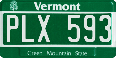 VT license plate PLX593