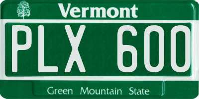 VT license plate PLX600