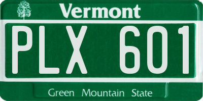 VT license plate PLX601