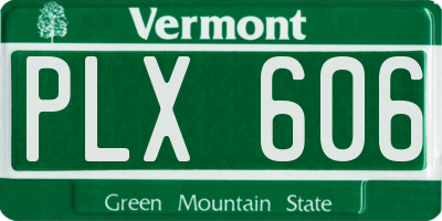 VT license plate PLX606