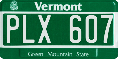 VT license plate PLX607