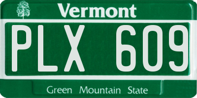 VT license plate PLX609